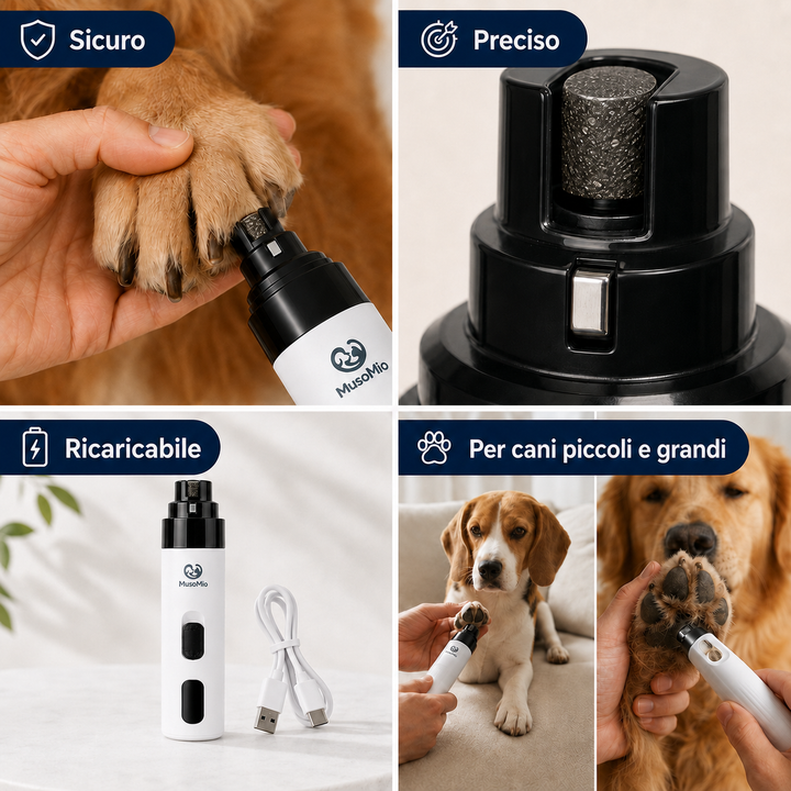 LimaZampa con tre aperture per unghie di animali piccoli, medi e grandi